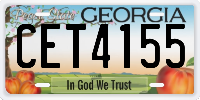 GA license plate CET4155