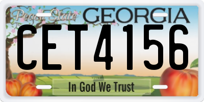 GA license plate CET4156