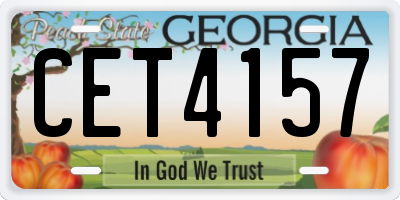 GA license plate CET4157