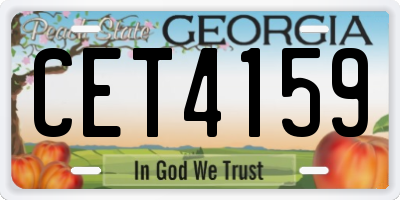 GA license plate CET4159