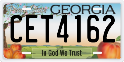 GA license plate CET4162