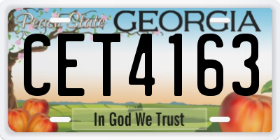 GA license plate CET4163
