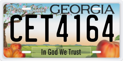 GA license plate CET4164