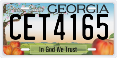 GA license plate CET4165