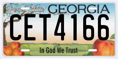 GA license plate CET4166