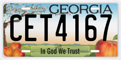 GA license plate CET4167