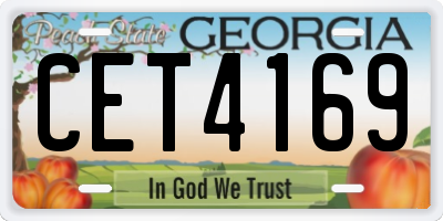 GA license plate CET4169