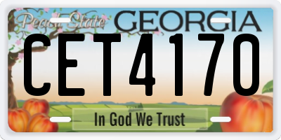GA license plate CET4170