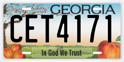 GA license plate CET4171