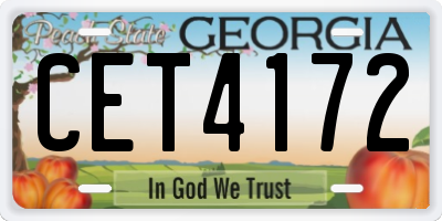 GA license plate CET4172
