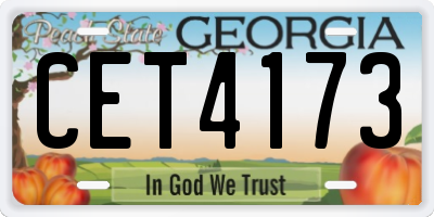 GA license plate CET4173