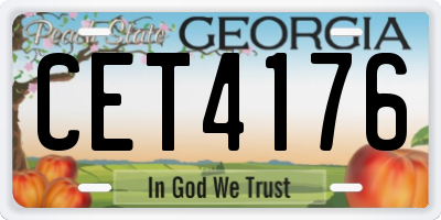 GA license plate CET4176