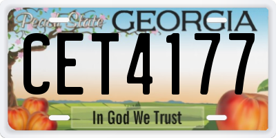 GA license plate CET4177