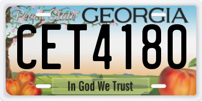 GA license plate CET4180