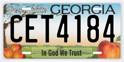 GA license plate CET4184