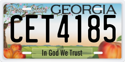 GA license plate CET4185