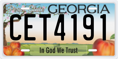 GA license plate CET4191