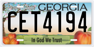 GA license plate CET4194