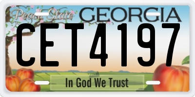 GA license plate CET4197