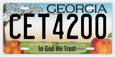 GA license plate CET4200