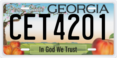 GA license plate CET4201