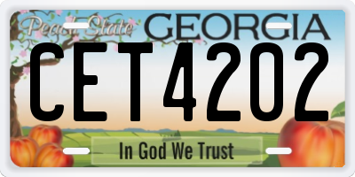 GA license plate CET4202