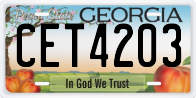 GA license plate CET4203