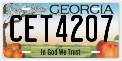 GA license plate CET4207