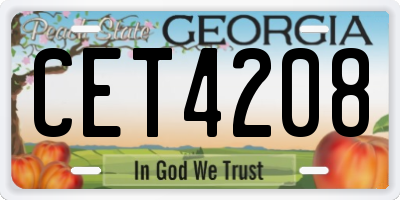 GA license plate CET4208