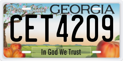 GA license plate CET4209