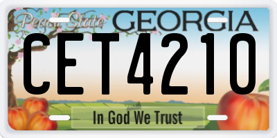 GA license plate CET4210