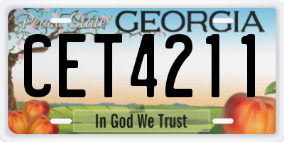GA license plate CET4211