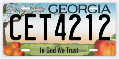 GA license plate CET4212