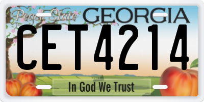 GA license plate CET4214