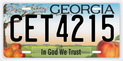 GA license plate CET4215