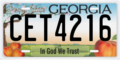 GA license plate CET4216