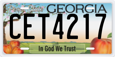 GA license plate CET4217
