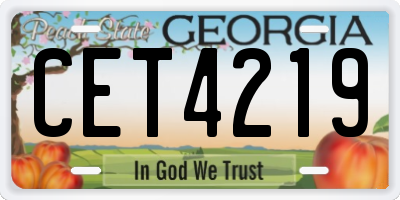 GA license plate CET4219