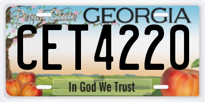 GA license plate CET4220