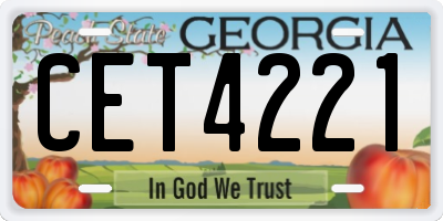 GA license plate CET4221
