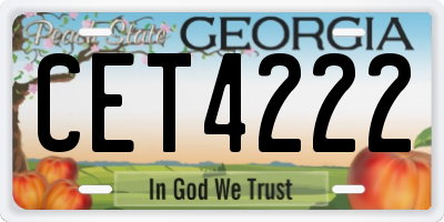 GA license plate CET4222