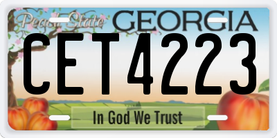 GA license plate CET4223