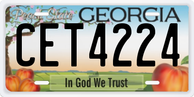 GA license plate CET4224