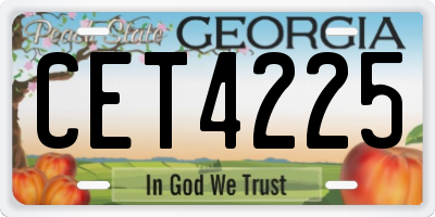 GA license plate CET4225
