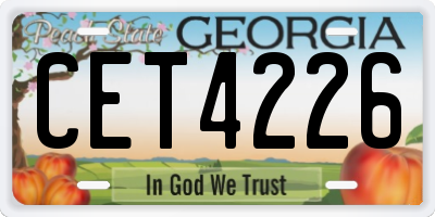 GA license plate CET4226