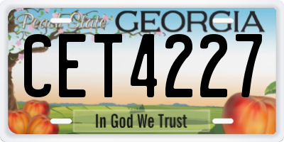 GA license plate CET4227