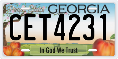 GA license plate CET4231