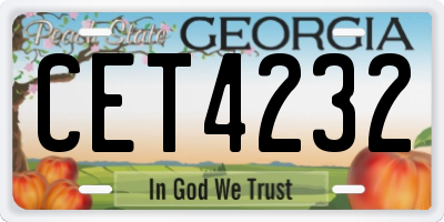 GA license plate CET4232