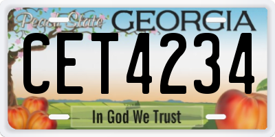 GA license plate CET4234