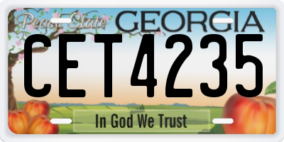 GA license plate CET4235